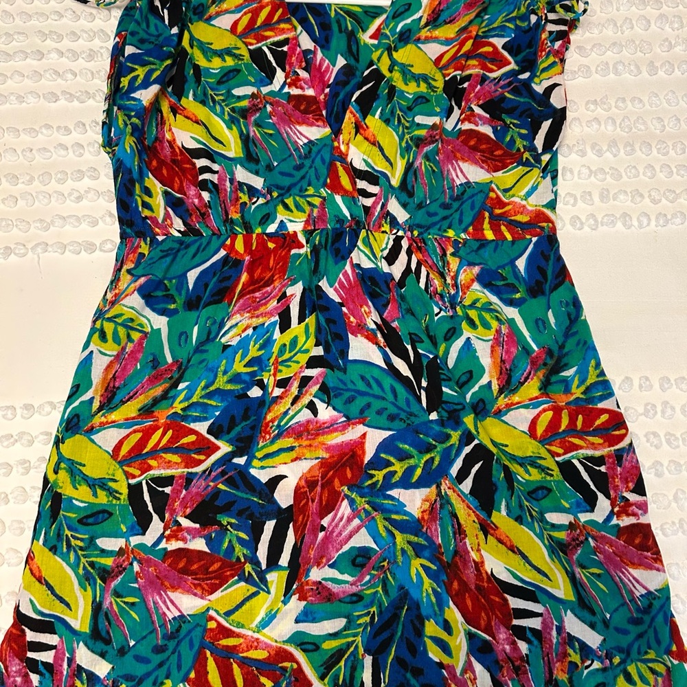 Lauren Ralph Lauren Multicolor Leaf Print  cover-up dress